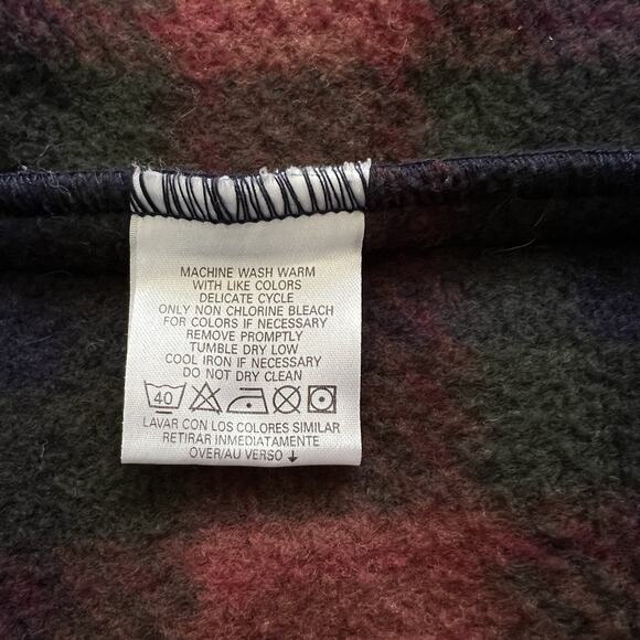 LizWear Fleece Vest Womens Medium Plaid Red Blue Full Zip Classic Trendy 90s Vtg - Picture 8 of 8